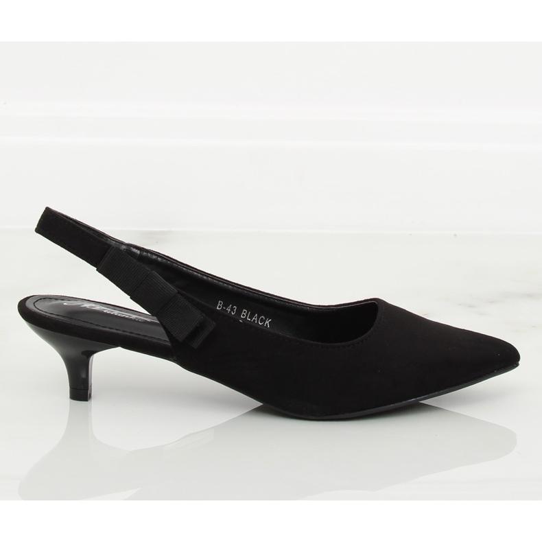 Pumps mit blanker Ferse schwarz B-43 Black