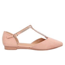 Rosa Ballerinas mit Riemen A321 Pink