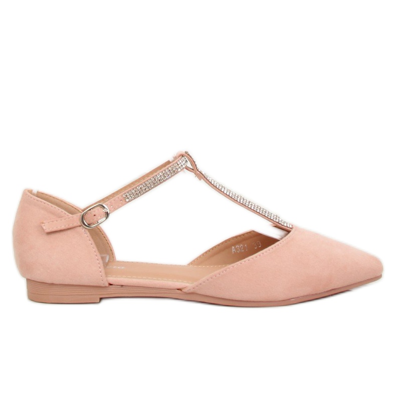 Rosa Ballerinas mit Riemen A321 Pink