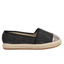 Espadrilles aus schwarzem Canvas A-9267 Schwarz