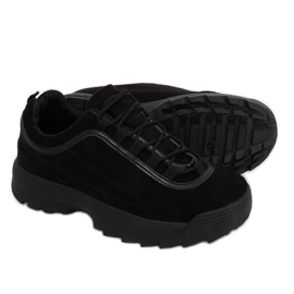 Schwarz 81016 Schwarze Wildleder-Sportschuhe