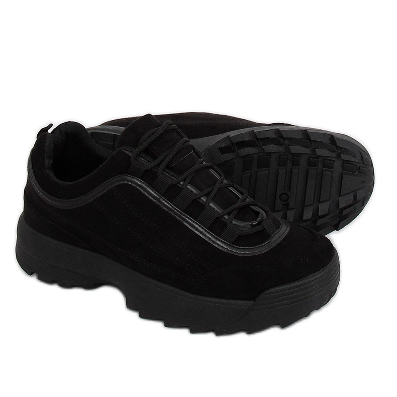 Schwarz 81016 Schwarze Wildleder-Sportschuhe