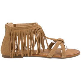 Evento Sandalen mit Fransen braun