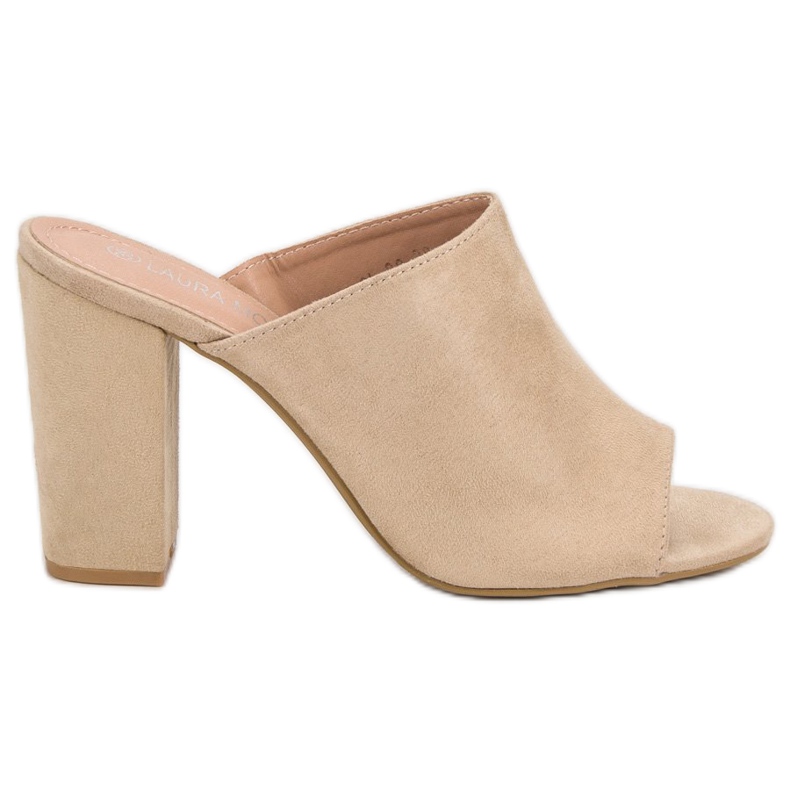 Laura Mode Wildleder Hausschuhe auf einer Bar braun