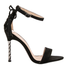 Modische Sandalen mit hohem Absatz schwarz