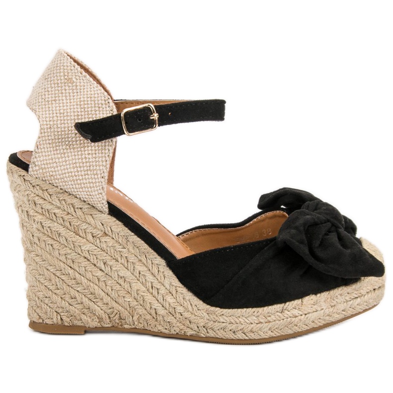 Espadrilles auf Keilpumps schwarz