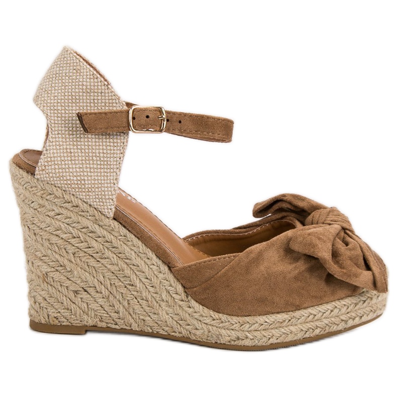 Espadrilles auf Keilpumps braun