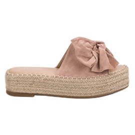 Espadrilles Hausschuhe auf der Plattform rosa