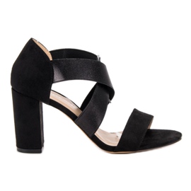 Super Mode Schwarze Sandalen mit hohen Absätzen