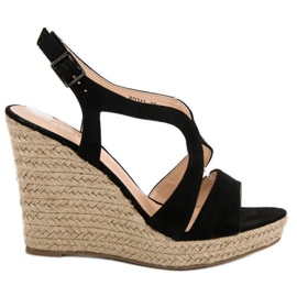 Espadrilles auf Kotrurnie Sandalen schwarz