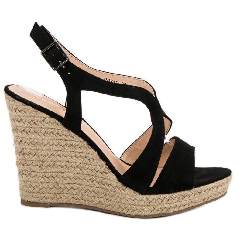 Espadrilles auf Kotrurnie Sandalen schwarz