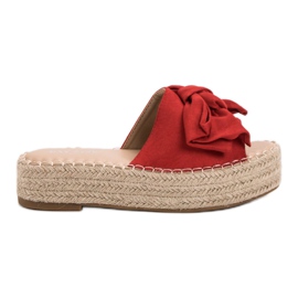 Espadrilles Hausschuhe auf der Plattform rot