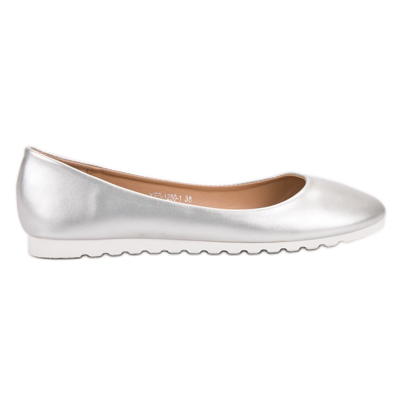 Yes Mile Klassische silberne Ballerinas grau