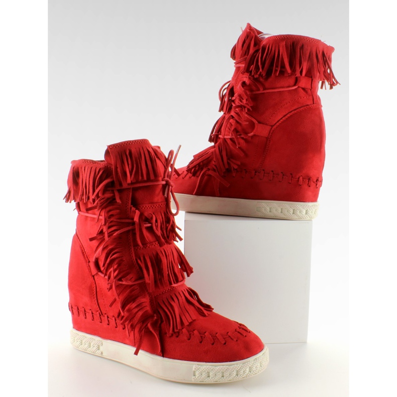 Wildledersneaker mit Fransen BL-10 Red II-GAT rot