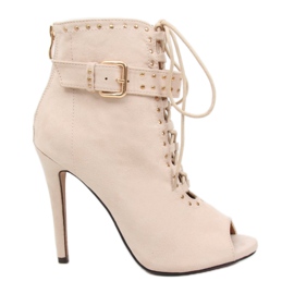 Beige Stiefel mit offenem Finger beige SY-29P Beige