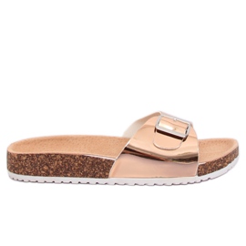 Metallic Champagner DD94P Champagner Hausschuhe rosa