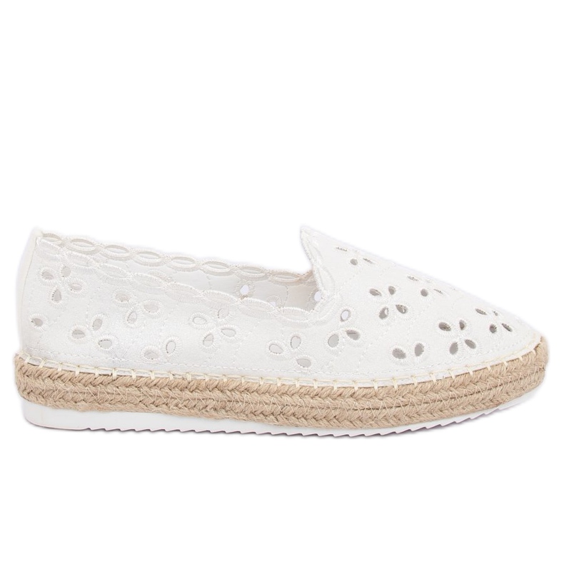 Weiße durchbrochene Espadrilles LT112 Weiß