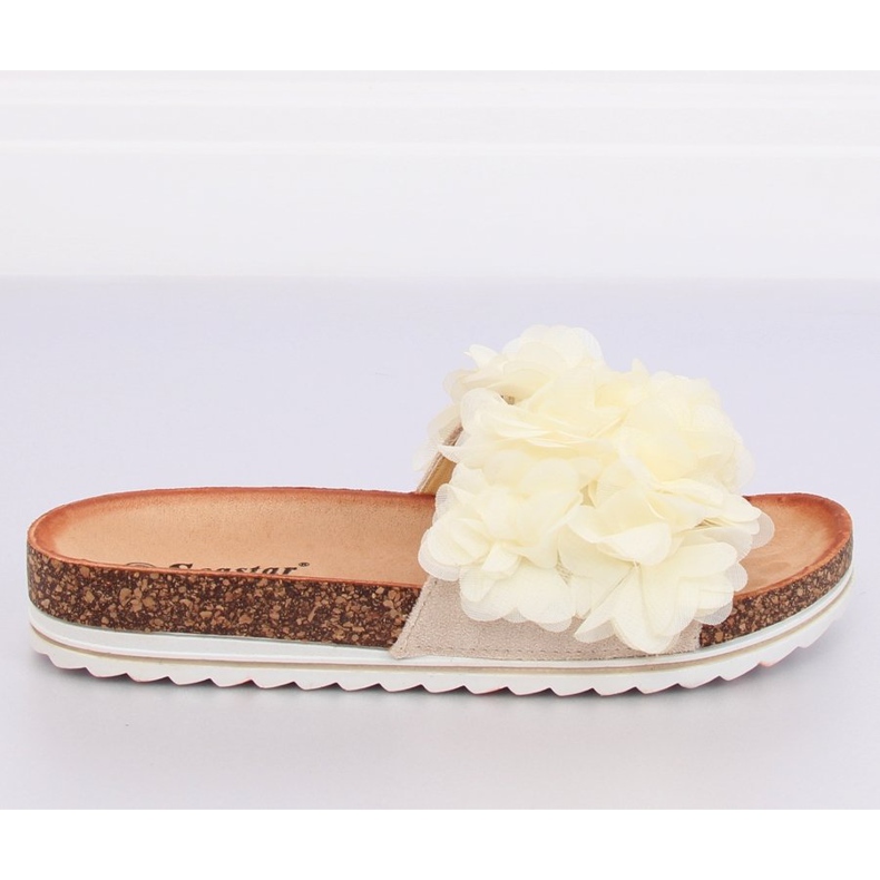 Flower Power beige BG47P Beige Hausschuhe