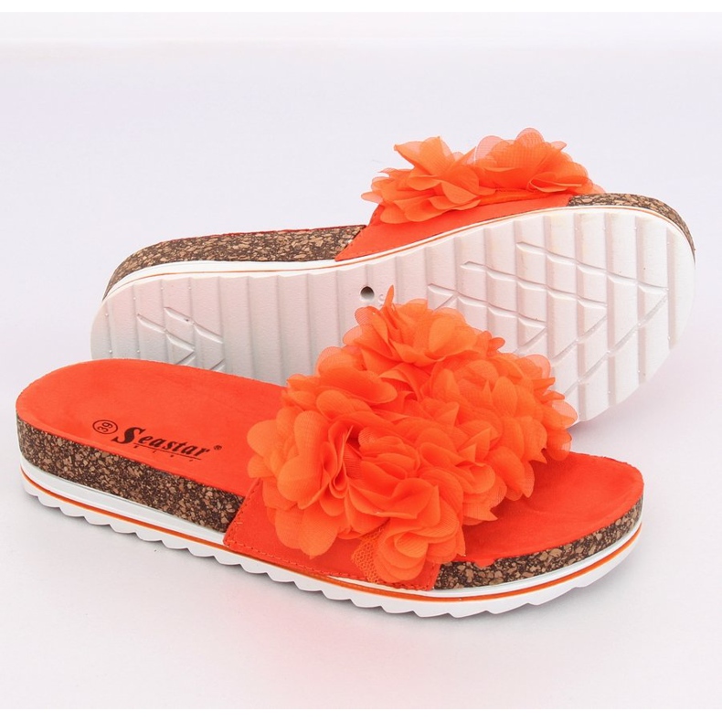 Flower Power orange BG47P Orange Hausschuhe