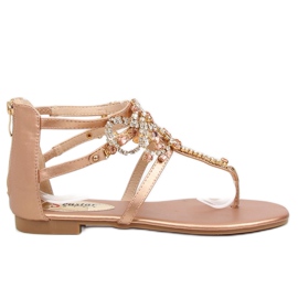 Sandalen mit Champagnersteinen JH64P Champagner rosa