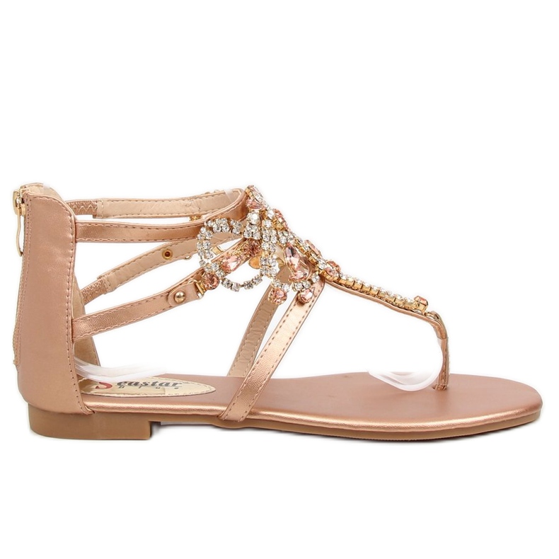 Sandalen mit Champagnersteinen JH64P Champagner rosa