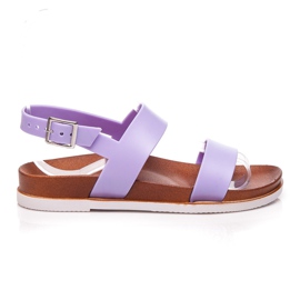 Best Shoes Flache Gummisandalen lila