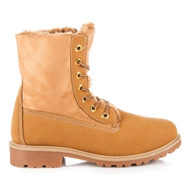 Trapper mit Schaffell braun