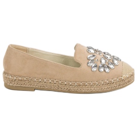 Small Swan Wildleder-Espadrilles mit Ornamenten braun