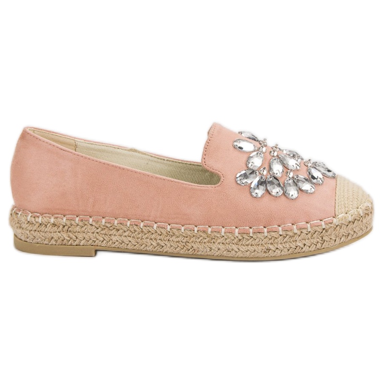 Small Swan Wildleder-Espadrilles mit Ornamenten rosa
