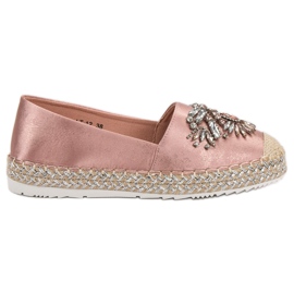Rosa Espadrilles mit Ornamenten