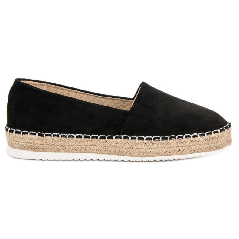 Small Swan Espadrilles aus schwarzem Wildleder