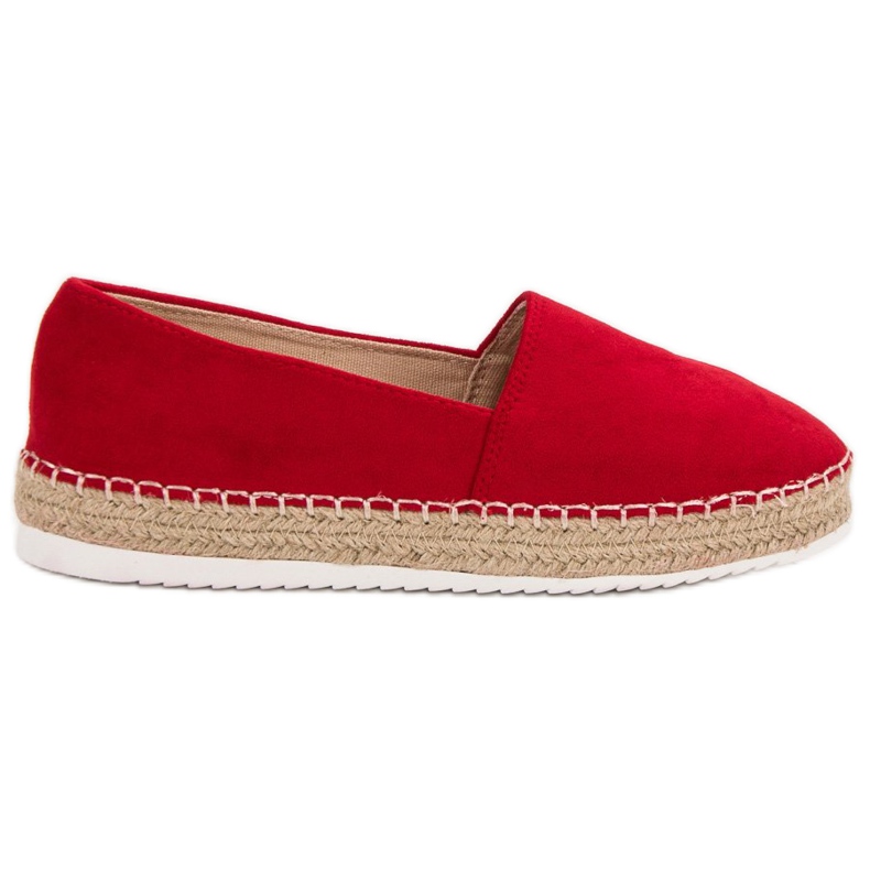 Small Swan Espadrilles aus rotem Wildleder
