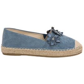 Espadrilles mit Blumen blau