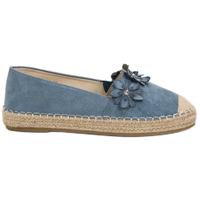 Espadrilles mit Blumen blau