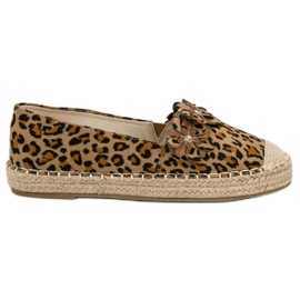 Espadrilles mit Blumen braun