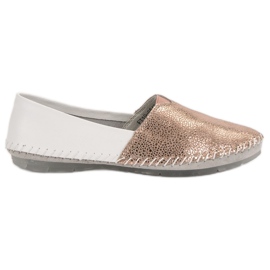 VINCEZA Leder Slipper weiß gelb