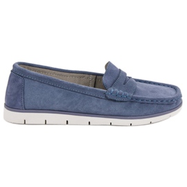 VINCEZA Lederslipper blau