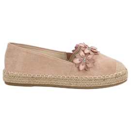Espadrilles mit Blumen rosa