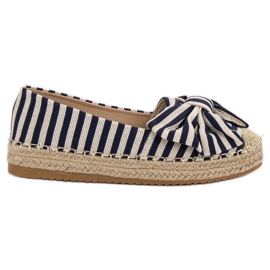 Gestreifte Espadrilles braun blau marineblau