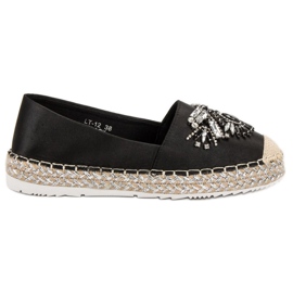 Schwarze Espadrilles mit Ornamenten