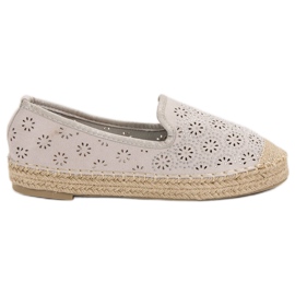 SHELOVET Durchbrochene Espadrilles aus Wildleder grau