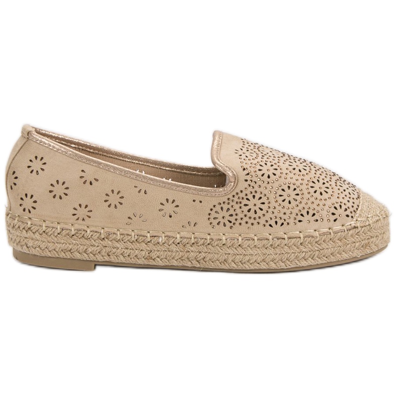 Durchbrochene Espadrilles aus Wildleder braun