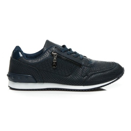Schlangen-Komfortschuhe blau marineblau