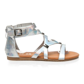 Top Or Flache Sandalen für den Sommer grau