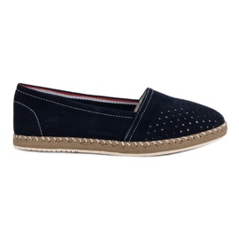 Filippo Marineblaue Espadrilles aus Leder