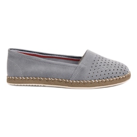 Filippo Graue Espadrilles aus Leder