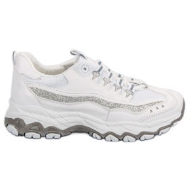 Sneakers mit Glitzer weiß