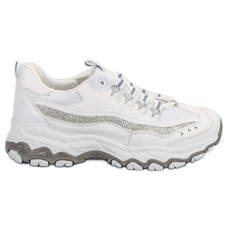 Sneakers mit Glitzer weiß