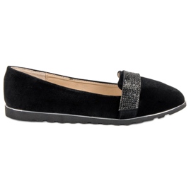 Ballerinas aus Velours schwarz