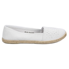 Weiße Espadrilles mit Kristallen